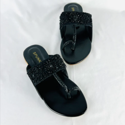Handcrafted Kolhapuri Braided T-Strap Flat Sandals