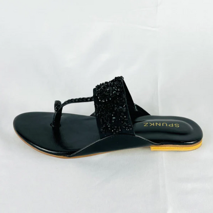 Handcrafted Kolhapuri Braided T-Strap Flat Sandals