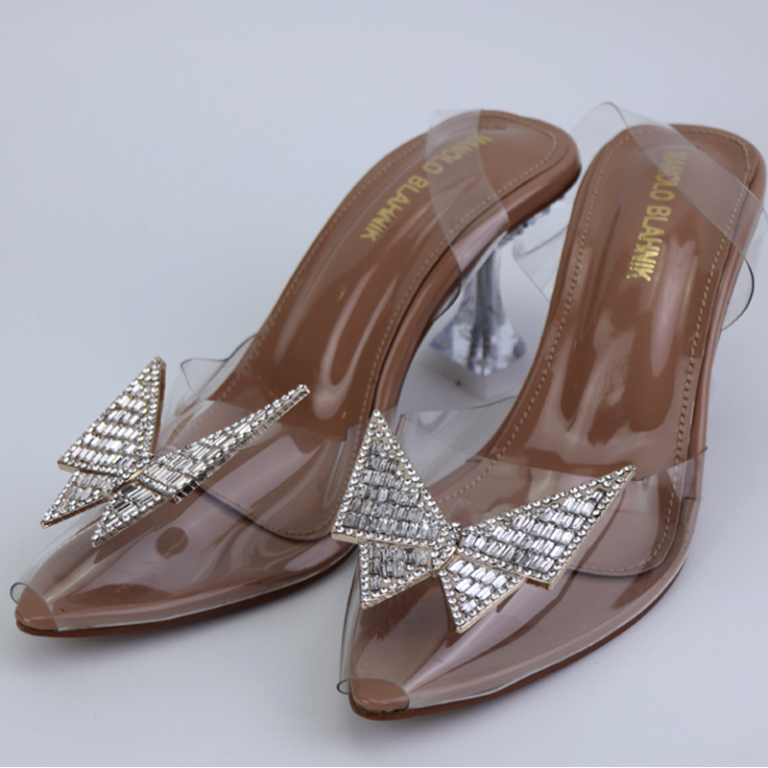 Butterfly Transparent Heels Cinderella Shoes