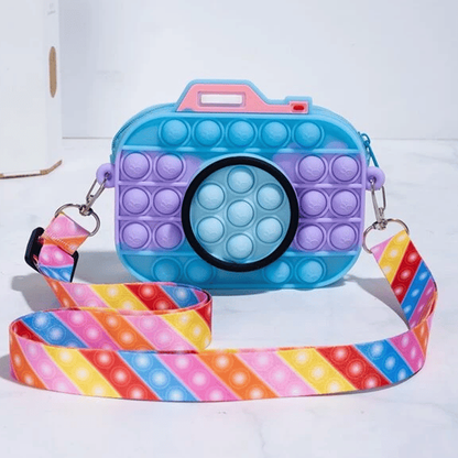 Camera Pop it Bag, Pop Bubble Squeeze Fidget Toy Shoulder Bag for Girls