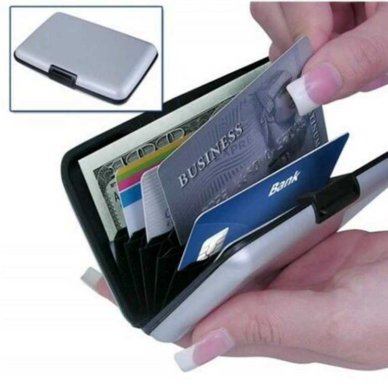 Security Card Wallet, Extra Thick Aluma Hard Case Cards Wallet