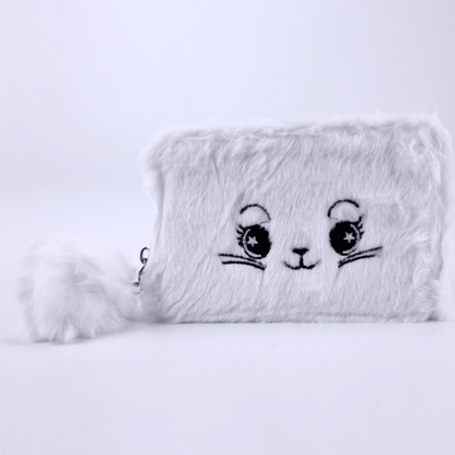 Cute Fluffy Cat Soft Plush Chain Shoulder Bag Wallet