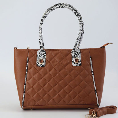 Ch Quilted Snake Print Handle Strap Shoulder Bag #22