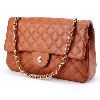 Ch Quilted Chain Shoulder Bag for Women