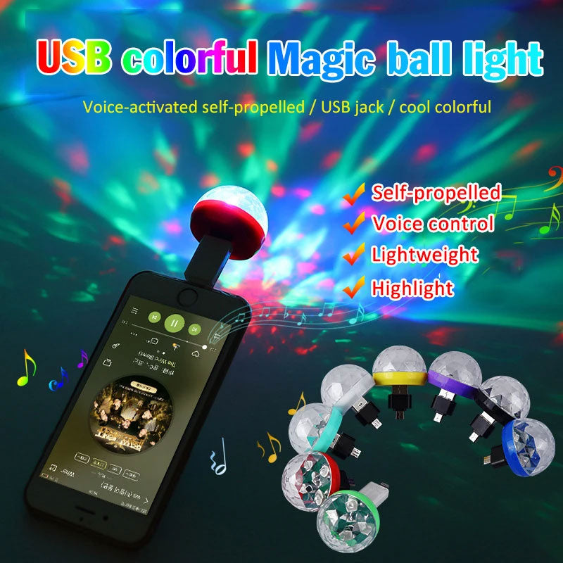 Portable Mini USB LED DJ Disco Ball Light 4W