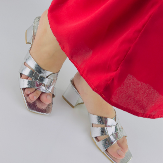 Crocs gold Metallic Heels - Criss-Cross