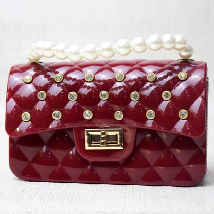 Pearl Handle Jelly Hand Bag For Women Sling Bags For Kids and Girls #22