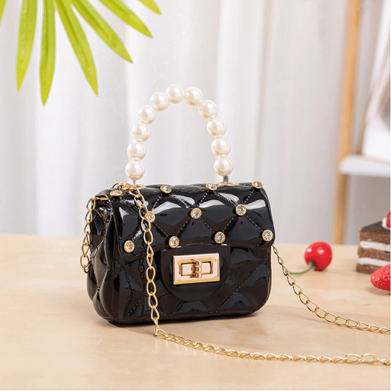 Mini Diamond Girls Jelly Hand Bag Pearl Fancy Girl Mini Purse Pouch Shoulder Bags 111 DoBLE
