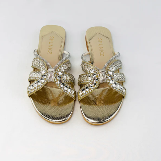 Embellished Flat Slippers for Women | Textured Elegant & Comfortable