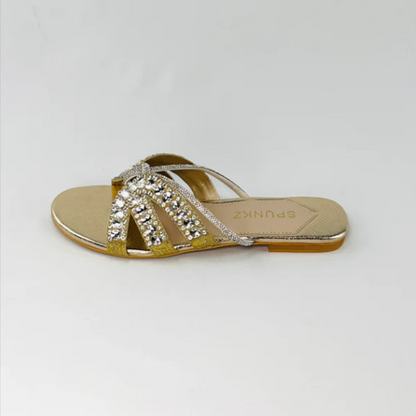 Embellished Flat Slippers for Women | Textured Elegant & Comfortable