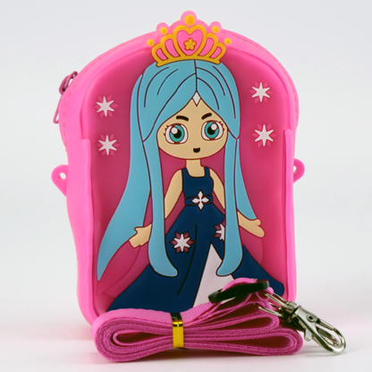 Princess Doll Silicone Bag Girls Crossbody Coin Purse with Adjustable Straps