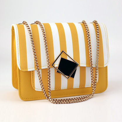 Ladies Medium Flap Open Striped Sling Bags