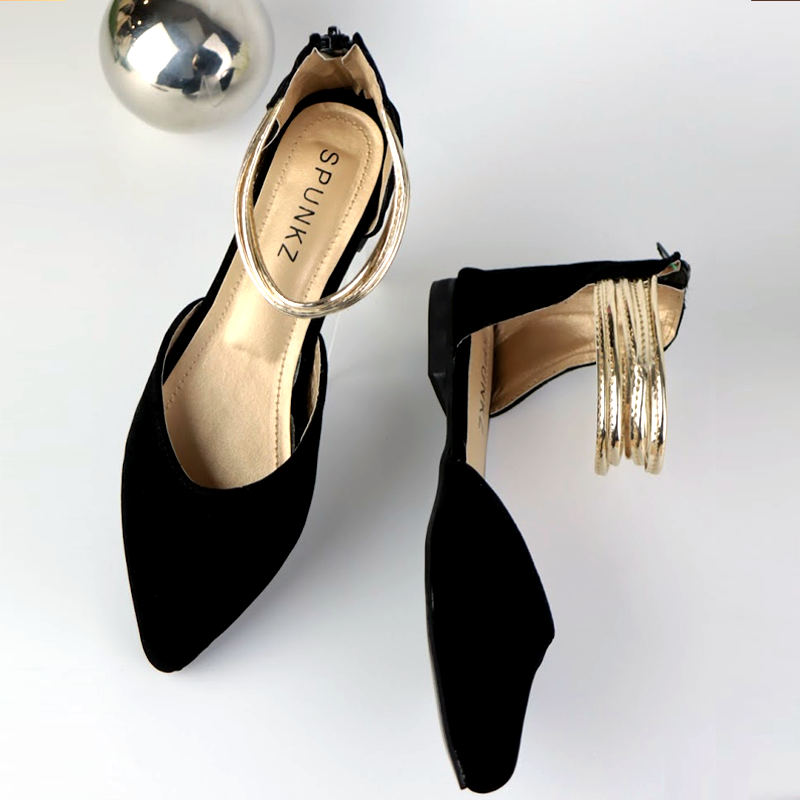 flat pointed shoes with ankle strap
