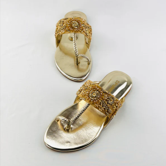 Handcrafted Kolhapuri Braided T-Strap Flat Sandals