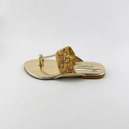 Handcrafted Kolhapuri Braided T-Strap Flat Sandals