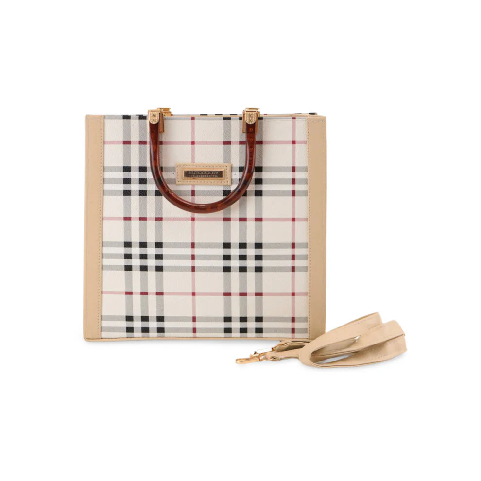 Iconic Checkered Tote Bag with Detachable Strap #22