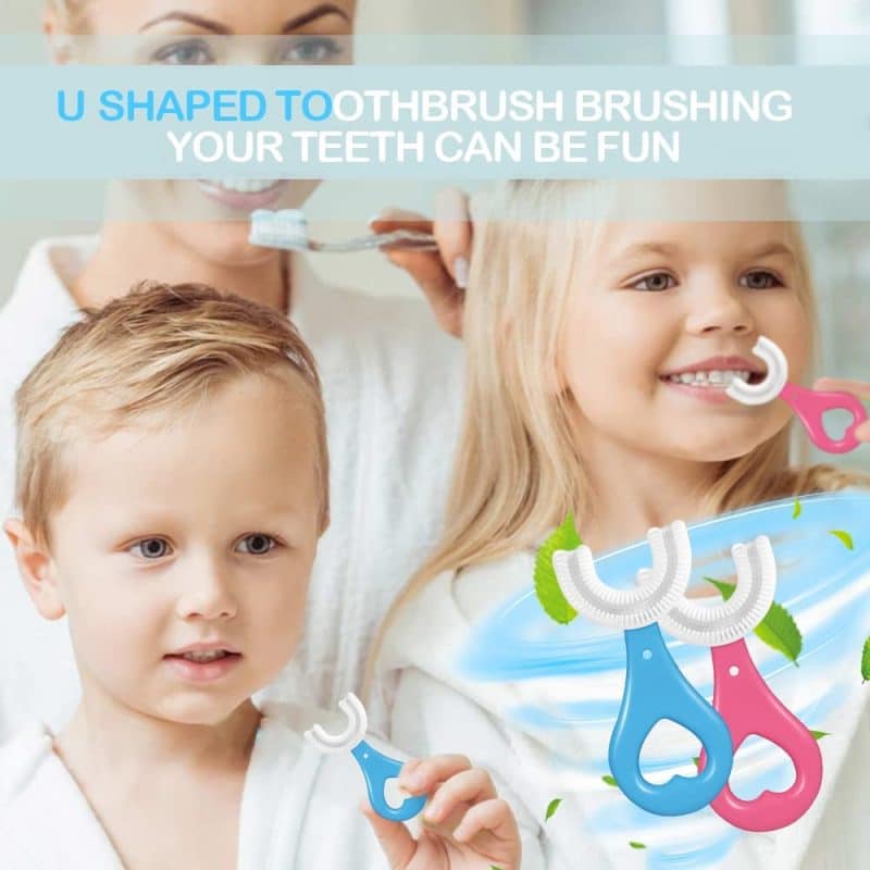 Kids U shaped Soft Toothbrush – Whitening Toothbrush Round Chamfered U-shaped Children Dental Care Brush