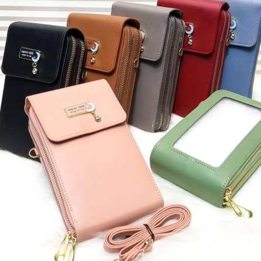 Touch Screen Mobile Phone Bag Wallet Leather Crossbody Bags for Girls