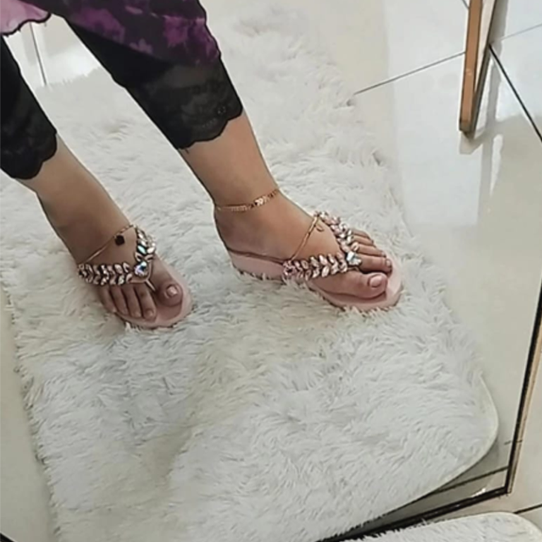 Rhinestone Women Wedge Flip Flop