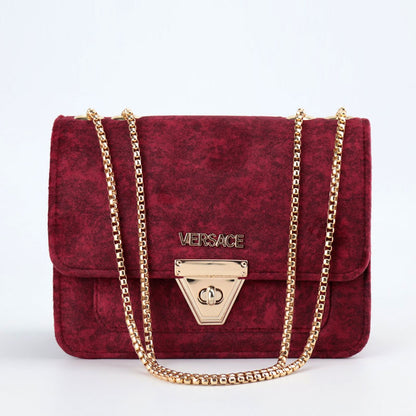 Velvet Evening Clutch Bag Gold Chain Crossbody Bag