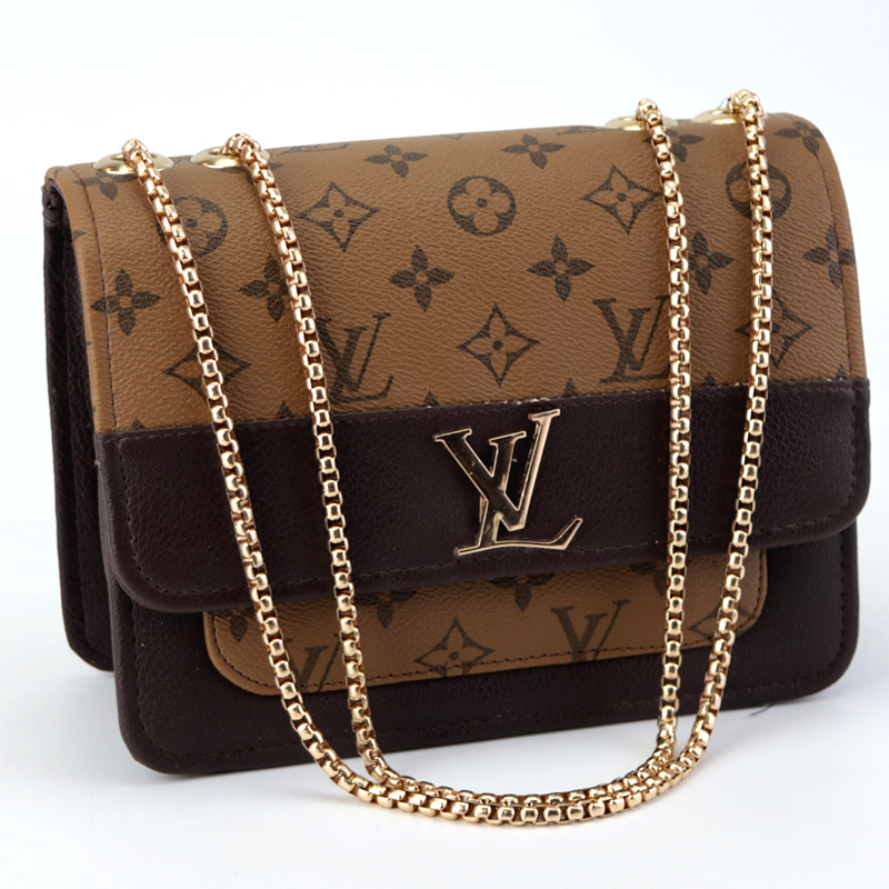 Sling Bag Leather Flap Open Chain Crossbody Purse