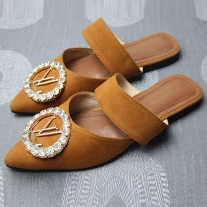 Toe Shallow Low-heel Casual Shoes Flat Mules For Women