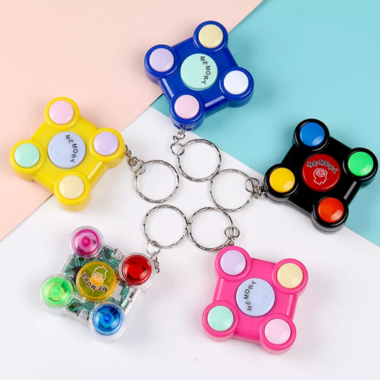 Memory Brain Game Puzzle Keychain Play Button Light Blink with Sound