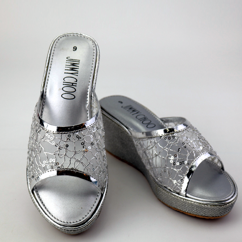 Glitter Wedge Sandals -1005