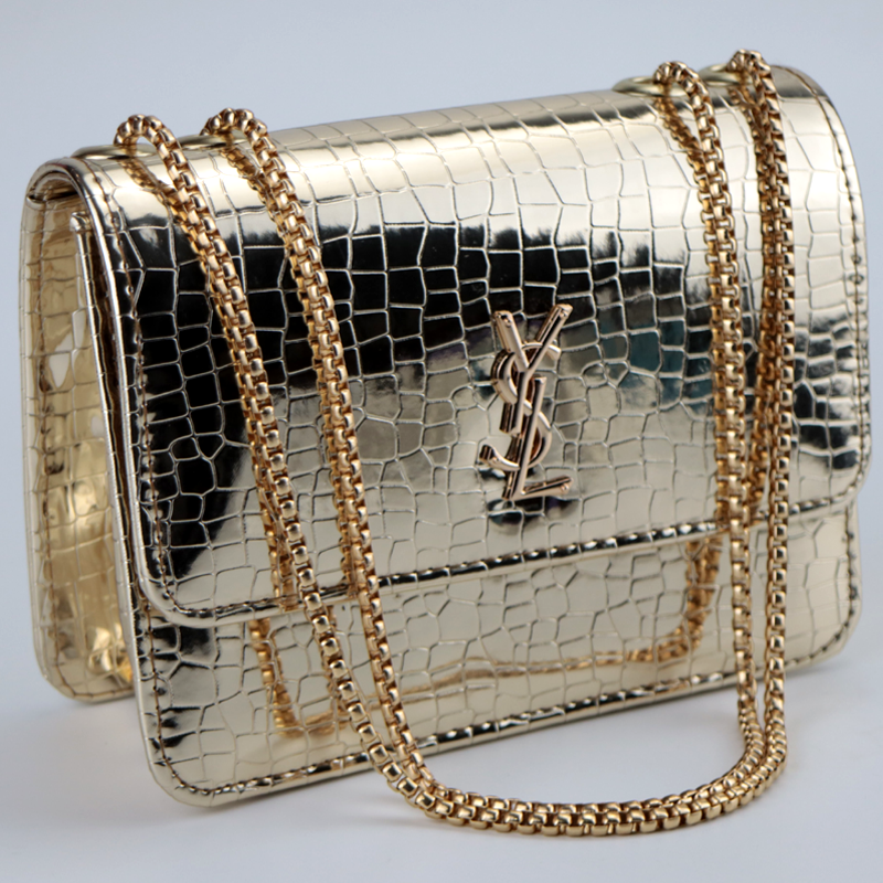 Croc Pattern Metallic Shine Chain Crossbody Bag in Pakistan – Spunky Mart