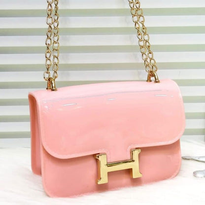 Cute Mini Jelly Purse for Girls Pearl Handle Chain Shoulder Handbags