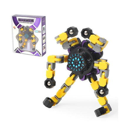 Deformable Fidget Spinner Robot Toys – Mechanical Top DIY Fingertip Spinner
