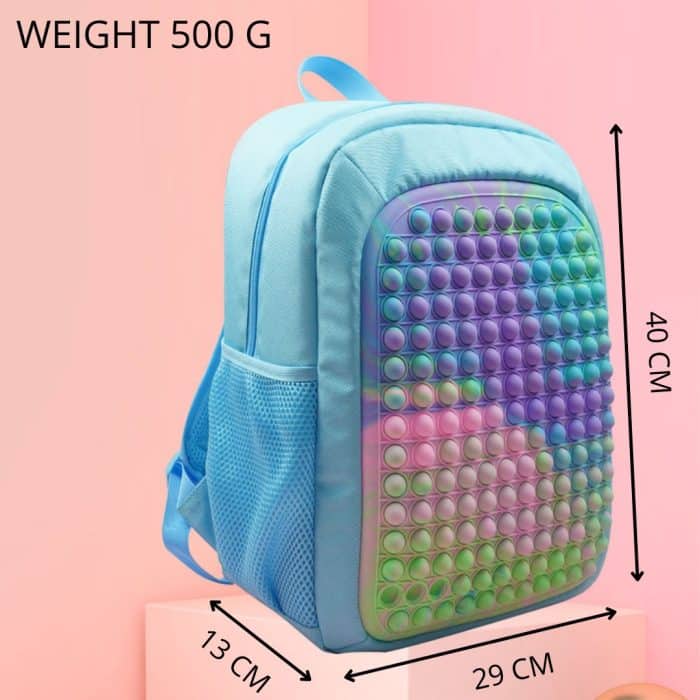 Silicone Pop it Fidget Up Bubble Kids Backpack School Book Bags