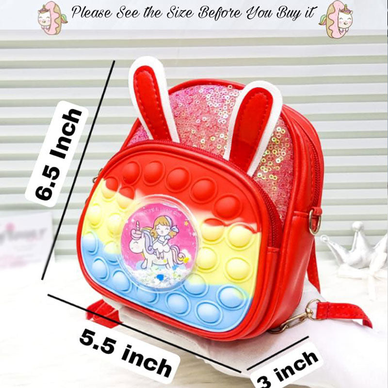 Unicorn Push Popit Rainbow Sequin Mini Backpack, Shoulder Bag Crossbody Bag For Kids, Girls