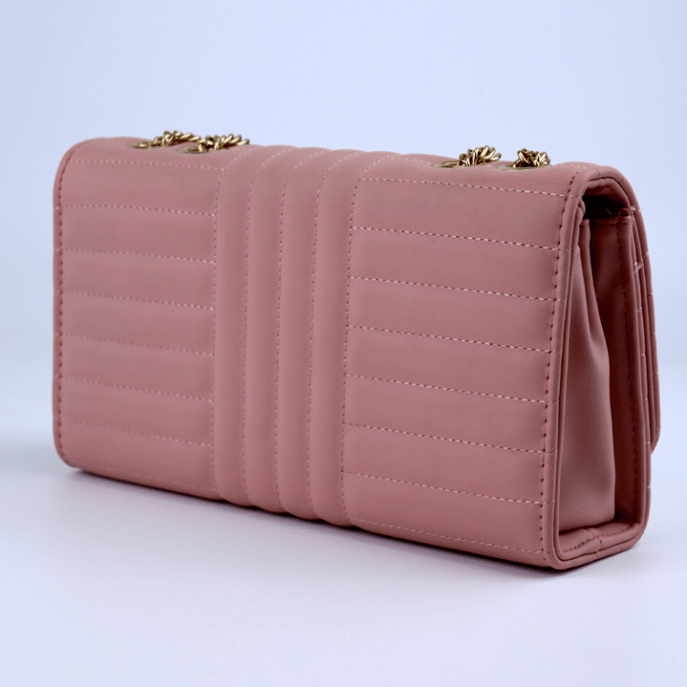 Quilted Stitched Leather Flap Open Shoulder Bag