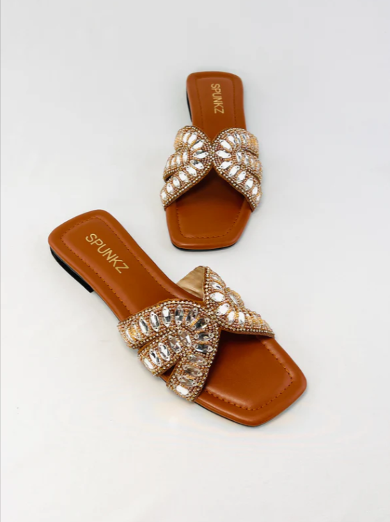 Dazzling Rhinestone Flat Slides
