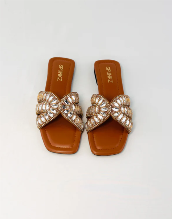 Dazzling Rhinestone Flat Slides