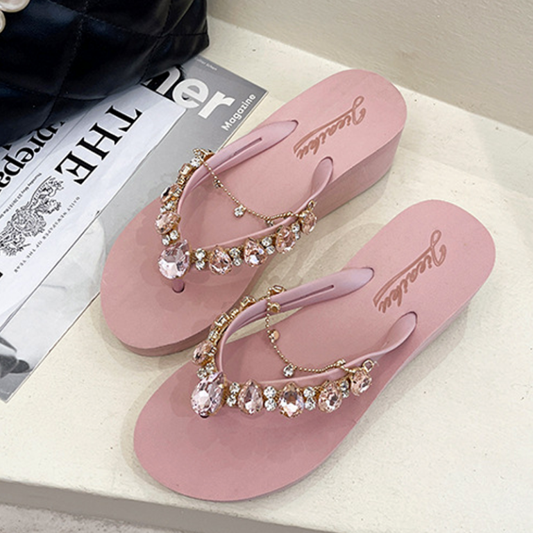 Girls pink best sale wedges