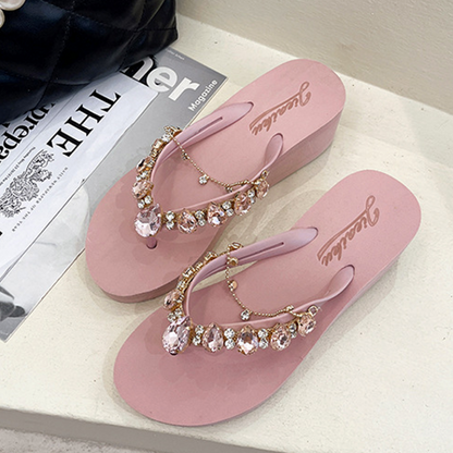 Rhinestone Slippers Girls Sandal Shoes Wedges Heels in Pakistan