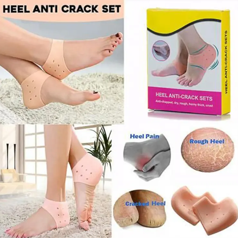 Silicone Gel Heel Pad Socks for Crack Heels Pain Relief for Men and Women