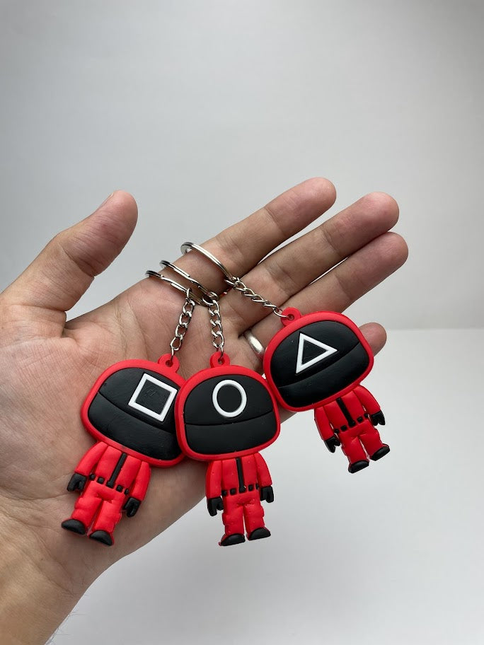 Squid Game Keychains – Cosplay 3D Squid Solider Key Rings