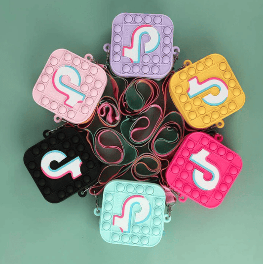 Pop-it TikTok Shoulder Bag – Autism Relief TikTok Logo Messenger Bag Pop It Toy For Girls