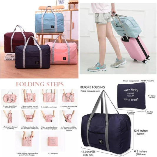Foldable Duffle Waterproof Bag Large Capacity Tote Travelling Bag for Sports Gym Vacation