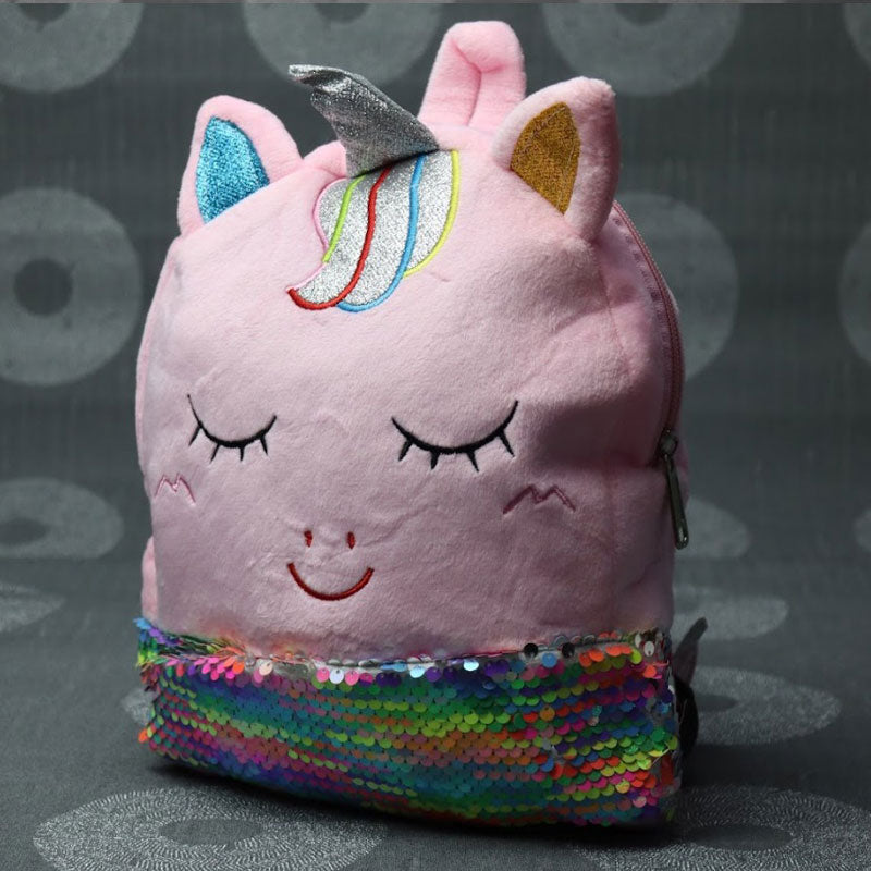 Unicorn Kids School Bags for Girls – Soft Plush Children School Backpack for Kindergarten Baby Travel Snacks Toys Bag