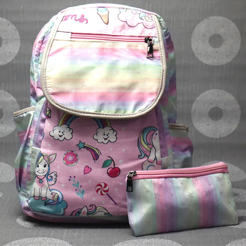 Girls Unicorn School College Backpacks with Pen Pouch