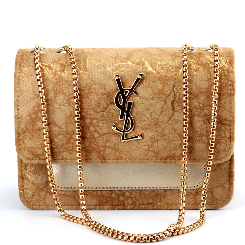 Velvet Gold Pattern Double Pocket Clutch Bag Purse