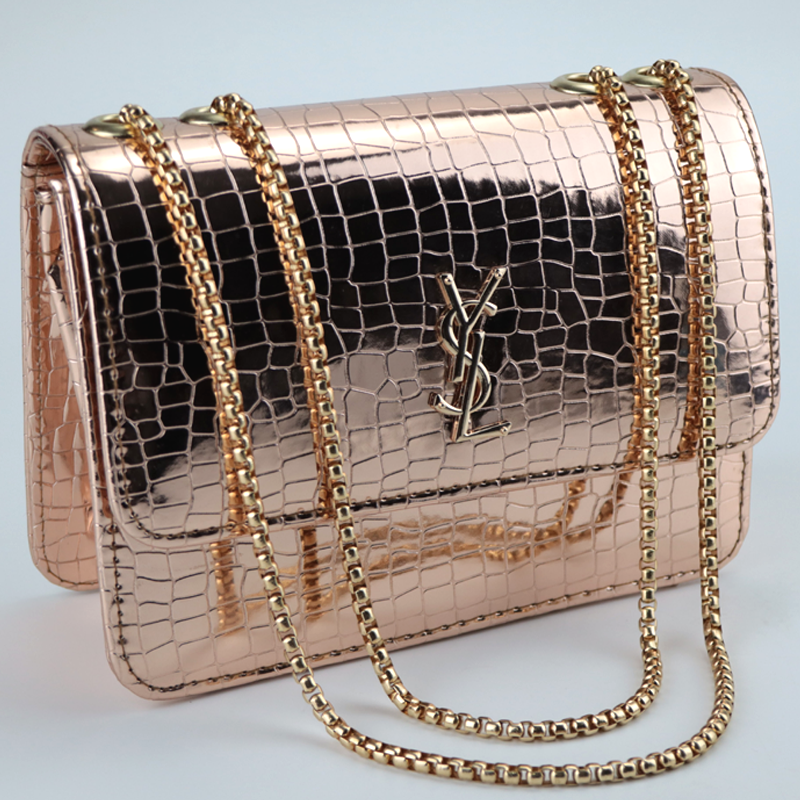 Croc Pattern Metallic Shine Chain Crossbody Bag in Pakistan – Spunky Mart
