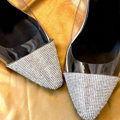 Heels Top Cover Rhinestone Women Blinky Shoes Sandal