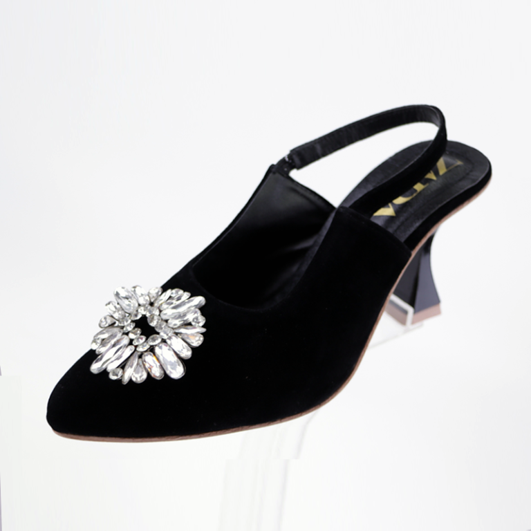 Embellished Heels Velvet Women’s Pump Shoes