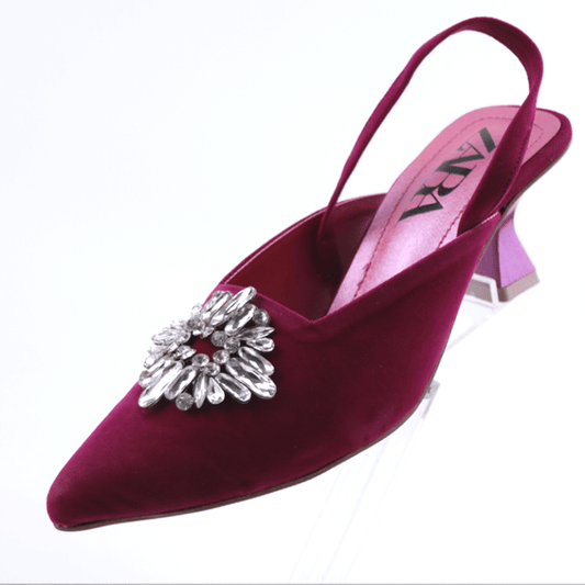 Embellished Heels Velvet Women’s Pump Shoes