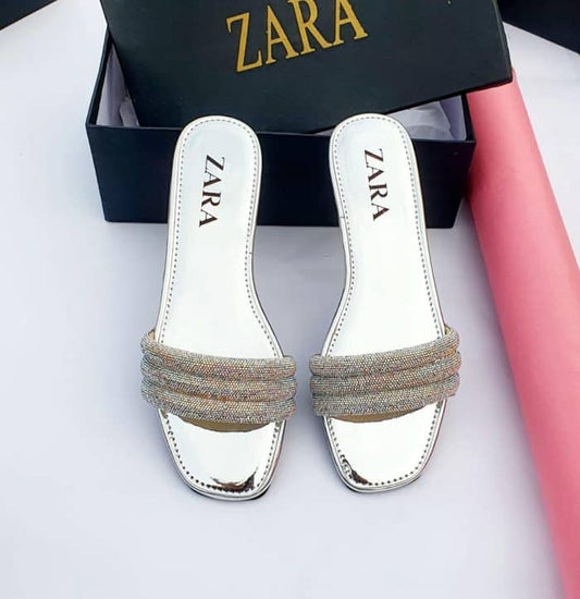 Louis Vuitton Crystal Flower Low Heel Ladies Sandals in Pakistan – Spunky  Mart